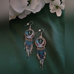 Elegant Silver and Blue Dangle Earrings